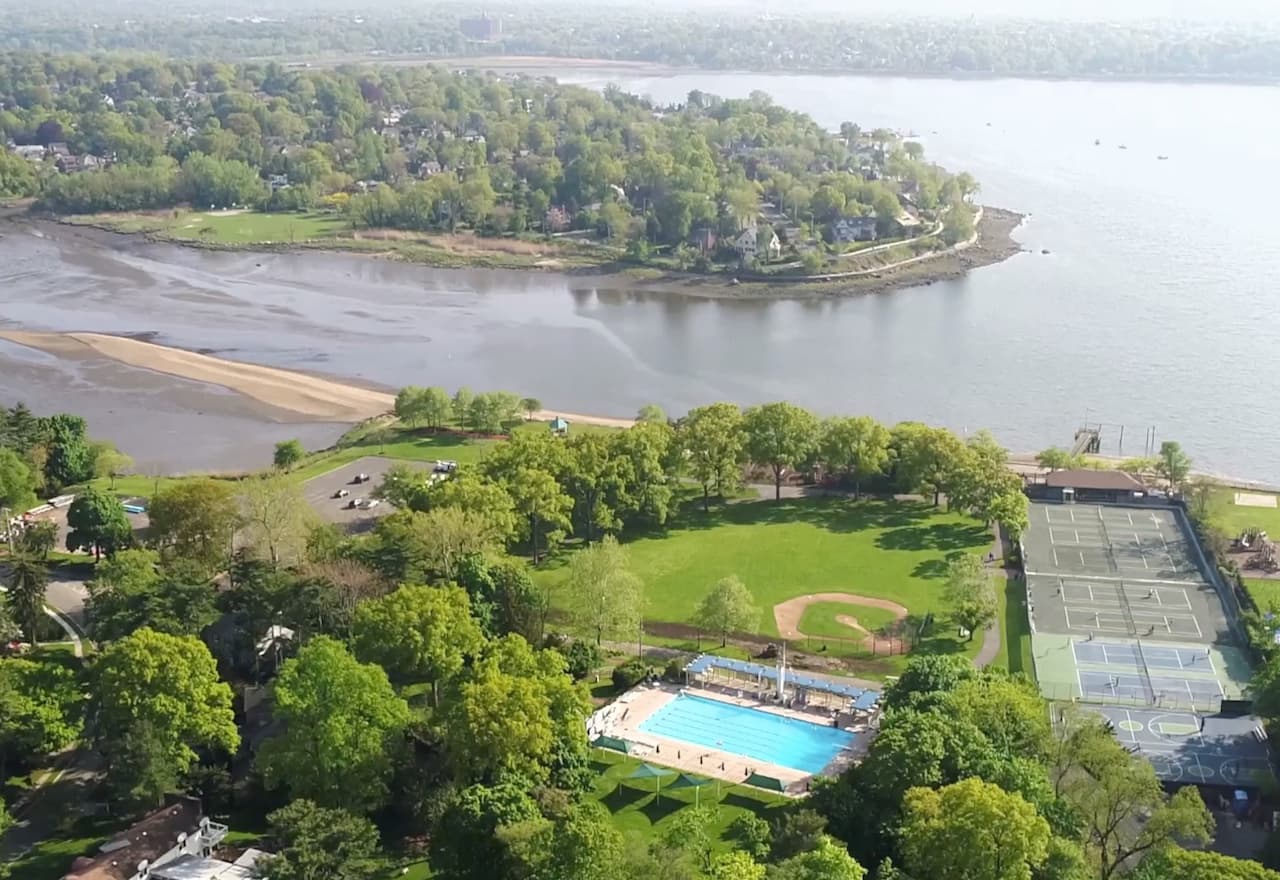 Aerial view of Williston Park, NY